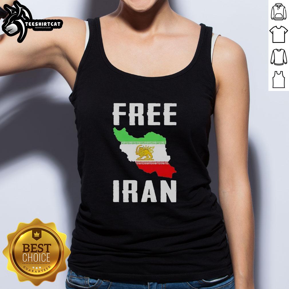 Alt Text: Awesome free Iran lion symbol tank top featuring a bold design, perfect for showcasing national pride and style.