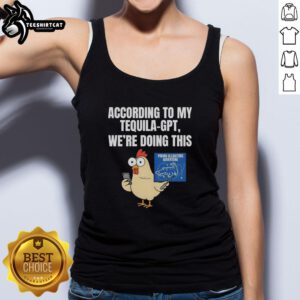 Funny 'According to My Tequila' tank top featuring an adventurous graphic of poking alligators, perfect for summer fun.