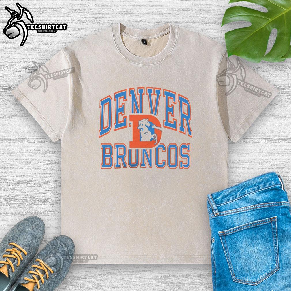 Hot Denver Broncos Arch Washed T-Shirt featuring bold team colors and logo, perfect for fans and game day attire.
