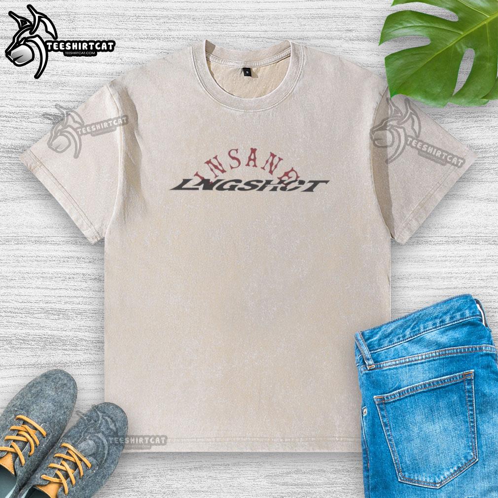 Alt Text: Hot Longshot X Insane Logo Washed T-Shirt featuring a trendy design and vibrant colors for casual style.