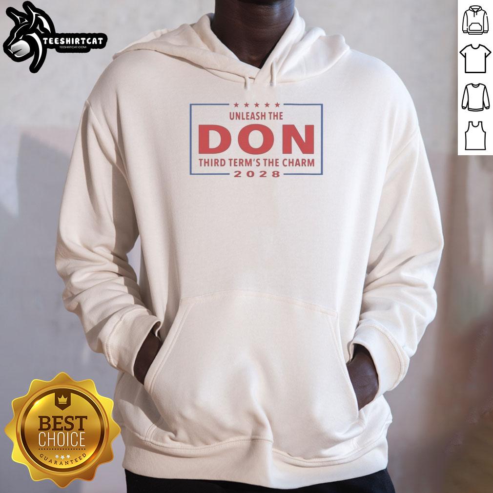 Hot Unleash The Don Third Terms The Charm 2028 Hoodie in black, featuring bold graphic design and modern fit.