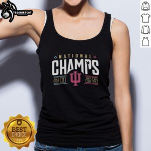 Nice Indiana Hoosiers National Champions 2025 tank top in red with bold logo, perfect for fans celebrating victory.