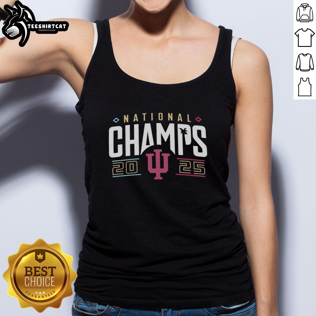Nice Indiana Hoosiers National Champions 2025 tank top in red with bold logo, perfect for fans celebrating victory.
