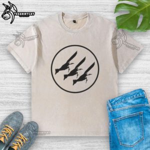Alt Text: Nice Roadrunner Iron Front Logo on a Washed T-Shirt showcasing a stylish design for casual wear.
