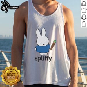 Cute bunny graphic on a Nice Spliffy Bunny Tank Top, perfect for casual wear and animal lovers. Ideal for summer outfits.