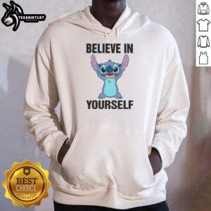 Cartoon hoodie featuring 'Believe in Yourself' design from Nice Stitch, perfect for casual and motivational wear.