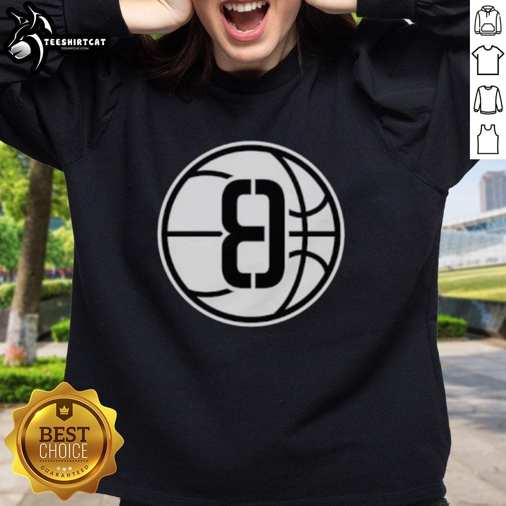 Alt Text: Official Brooklyn Nets Ed8 logo sweatshirt featuring team colors and stylish design for fans and sports enthusiasts.
