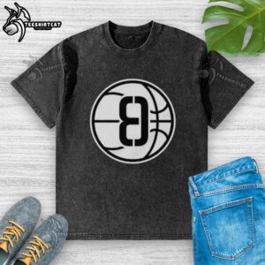 Official Brooklyn Nets Ed8 Logo Washed T-Shirt featuring team colors and logo, perfect for fans and casual wear.