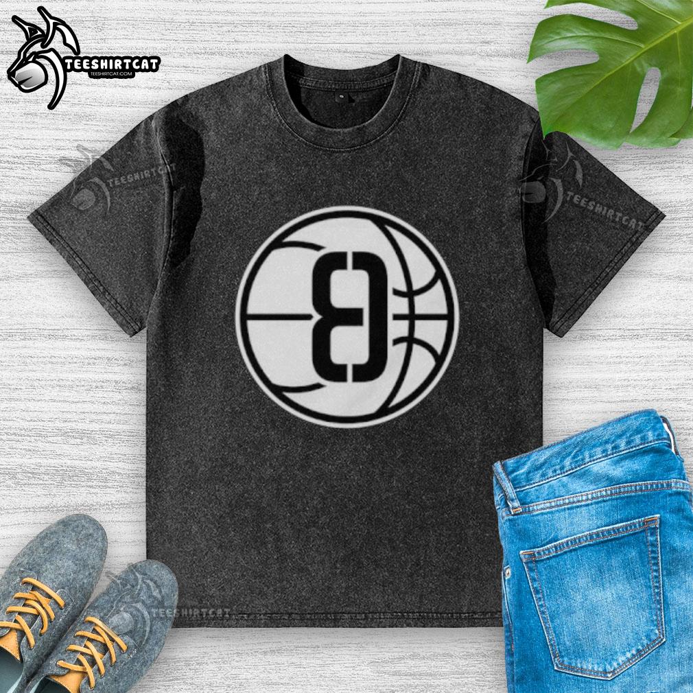 Official Brooklyn Nets Ed8 Logo Washed T-Shirt featuring team colors and logo, perfect for fans and casual wear.