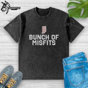 Official Indiana Hoosiers Football Bunch of Misfits logo on a washed t-shirt, perfect for fans and casual wear.