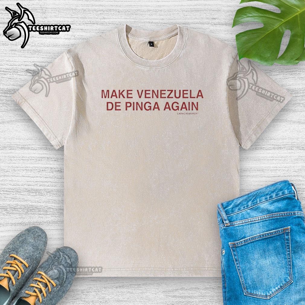 Official Make Venezuela De Pinga washed t-shirt featuring bold graphic design and vibrant colors, perfect for casual wear.