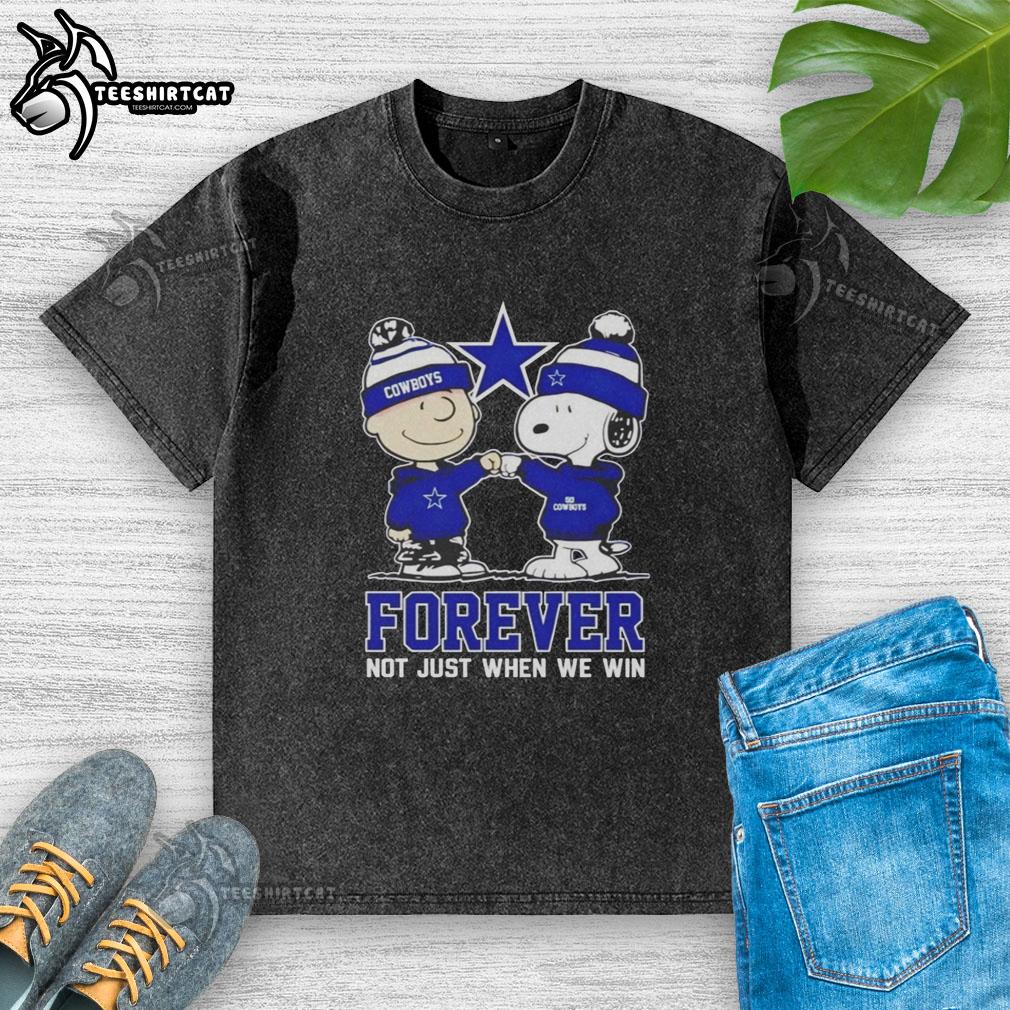 Official Peanut Snoopy and Charlie Brown Dallas Cowboys Forever T-shirt, perfect for fans celebrating team spirit.