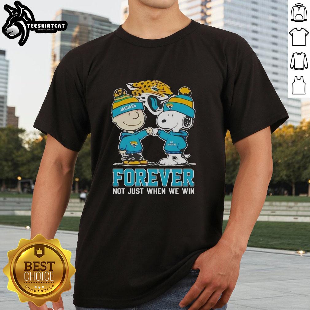 Alt Text: Official Peanut Snoopy Charlie Brown Jacksonville Jaguars Forever T-Shirt, perfect for loyal fans, not just for wins.