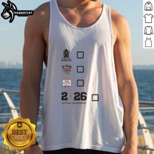 Official Playoff First Round tank top featuring Sugar Bowl and Vrbo Fiesta Bowl designs, perfect for fans.