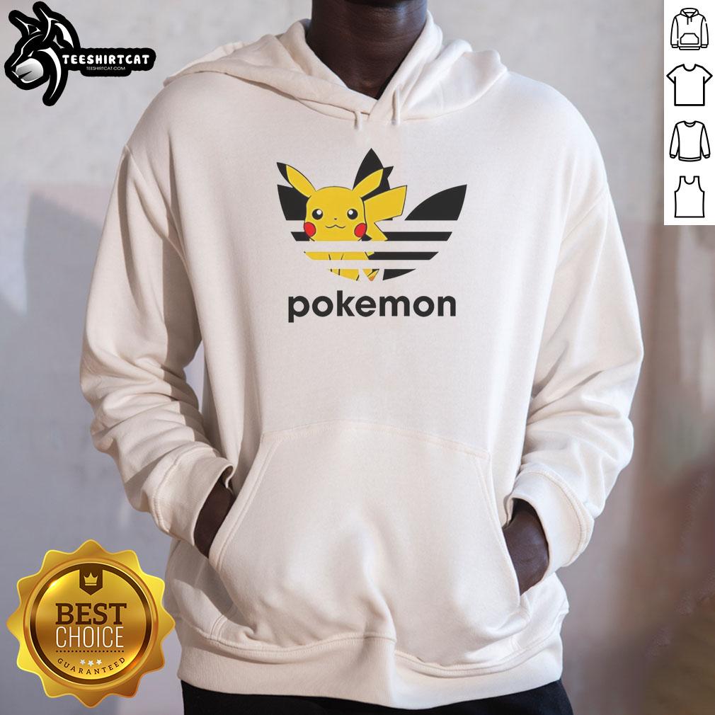 Alt Text: Official Pokmon Anniversary Pikachu Trefoil Parody Logo Hoodie featuring a vibrant design and playful graphics.