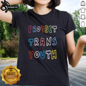 Renee Good Protect Trans Youth Ladies Tee, featuring a vibrant design supporting trans youth rights and inclusivity.