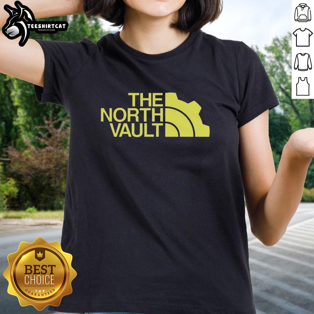 Official The North Vault Logo Parody Ladies Tee featuring a creative twist on the classic logo design.