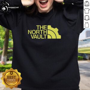 Official The North Vault logo parody sweatshirt featuring a unique design and stylish fit for casual wear.