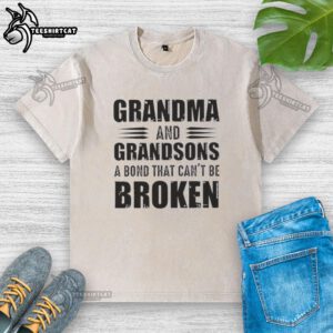 Original Grandma and grandsons in a strong bond, wearing a washed t-shirt showcasing love and family connection.