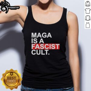 Original Maga Is A Fascist Cult Ice Tank Top featuring bold text design on a stylish tank for political statement wear.