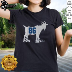Original Nikita Kucherov GOAT 86 Ladies Tee featuring a stylish design perfect for hockey fans and casual wear.