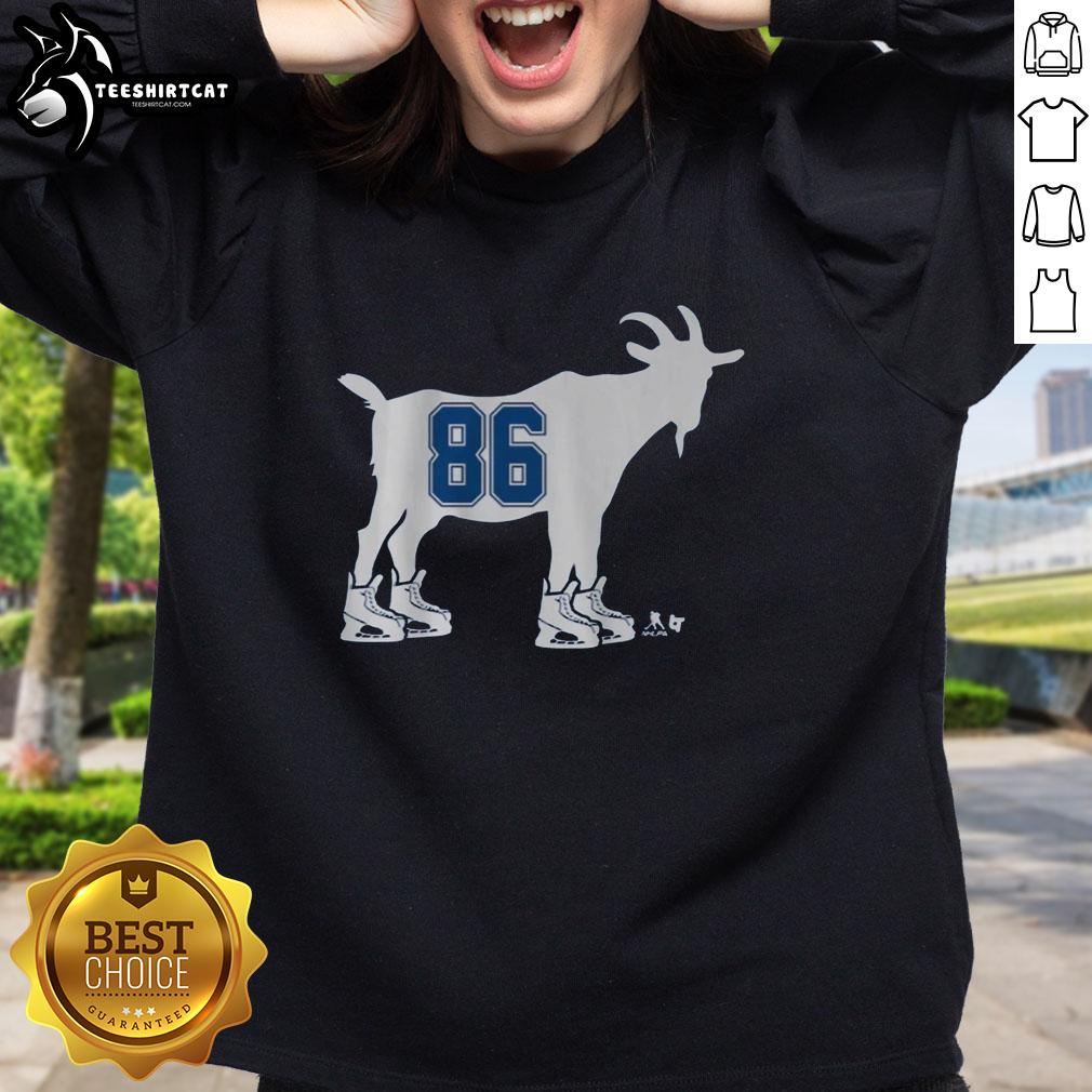 Original Nikita Kucherov GOAT 86 sweatshirt featuring bold graphics and comfortable design for hockey fans.