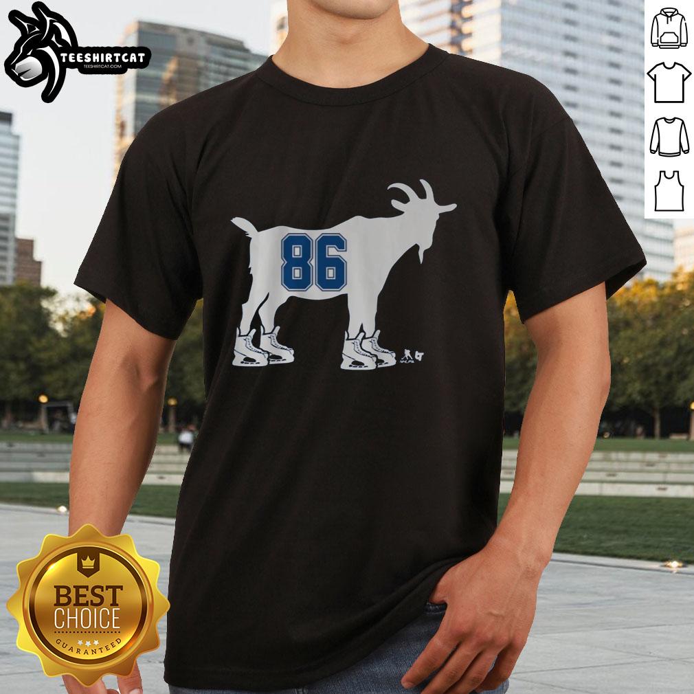 Alt Text: Original Nikita Kucherov Goat 86 T-Shirt featuring bold graphics and vibrant colors for hockey fans.