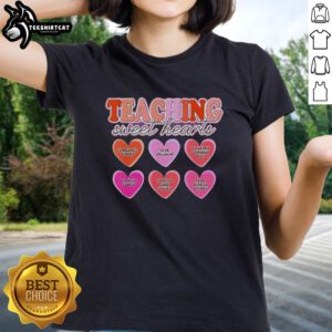 Original Teaching Sweet Hearts tee promoting respect, inclusivity, and learning through play for children.