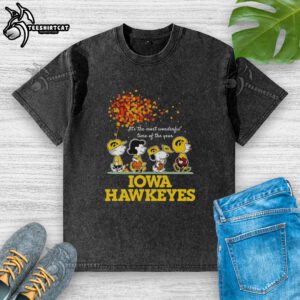 Premium Charlie Brown Sally Brown Snoopy Woodstock Iowa Hawkeyes t-shirt, perfect for the most wonderful time of the year.