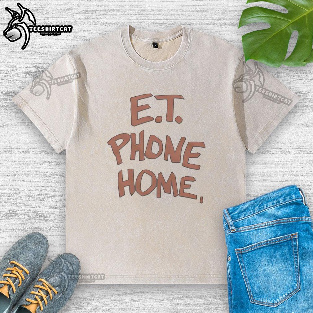 Premium ET Phone Home washed t-shirt featuring a vintage design and soft fabric, perfect for casual wear and nostalgia.