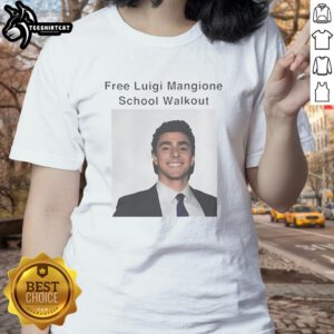 Premium free Luigi Mangione school walkout protest ladies tee, stylish and supportive apparel for activism.