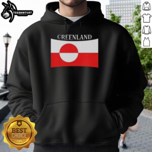Alt Text: Premium Greenland hoodie featuring an independence message and flag, celebrating the spirit of its people.