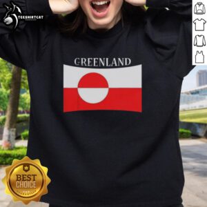 Premium Greenland sweatshirt featuring an independence message and flag design, celebrating Greenland's cultural pride.
