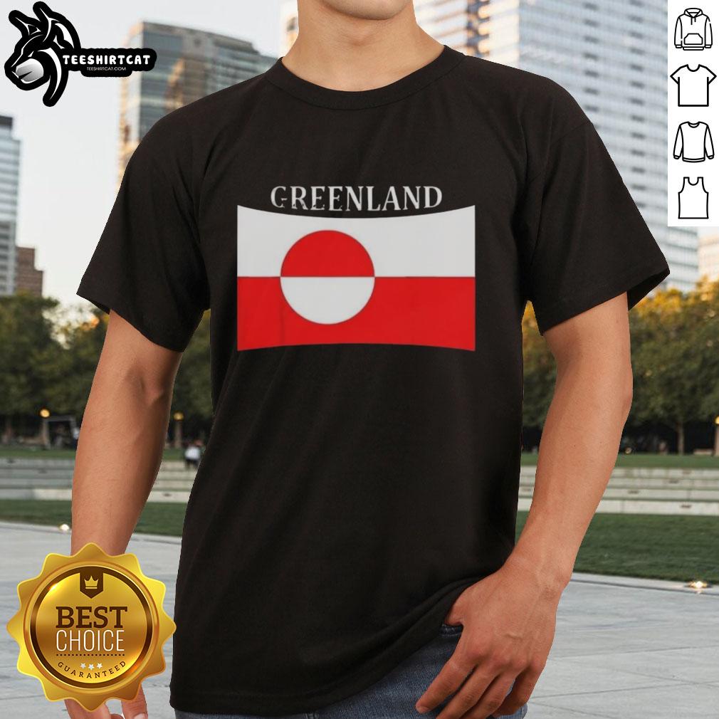 Alt Text: Premium Greenland Independence Message Flag T-Shirt showcasing pride in Greenland's culture and heritage.