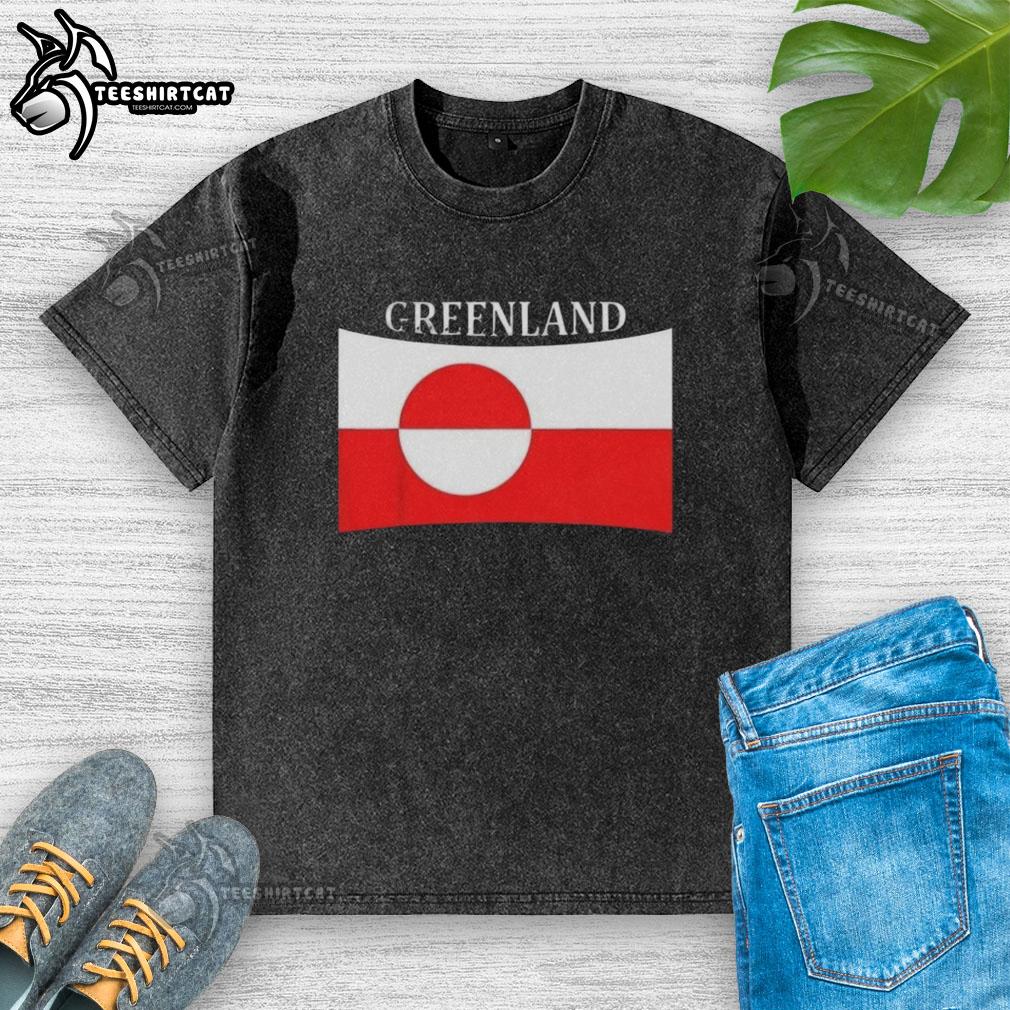 Premium Greenland Independence Message Flag T-Shirt showcasing vibrant design representing its people's pride.