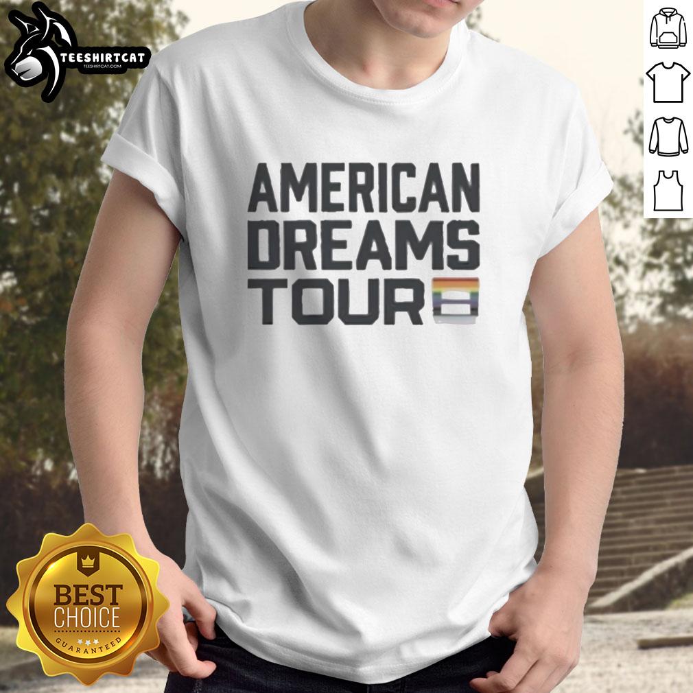 Premium I Am The American Dreams Tour Pride T-Shirt featuring vibrant colors and a bold design for LGBTQ+ pride events.