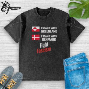 Premium I Stand With Greenland I Stand With Denmark Fight Fascism washed t-shirt featuring a bold, eye-catching design.