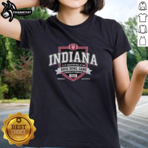 Premium Indiana Hoosiers Football CFP Quarterfinal at Rose Bowl Game, presented by Prudential, women's tee shirt design.