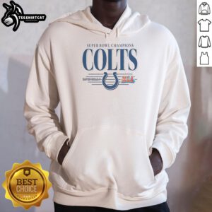 Alt Text: Premium Indianapolis Colts NFL Super Bowl Champions vintage logo hoodie, perfect for fans celebrating team history.