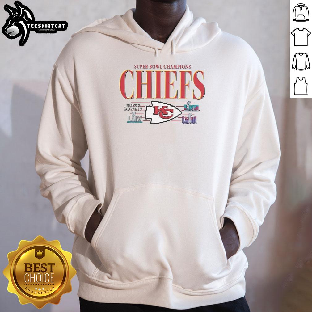 Premium Kansas City Chiefs NFL Super Bowl Champions vintage logo hoodie, showcasing team pride and championship spirit.