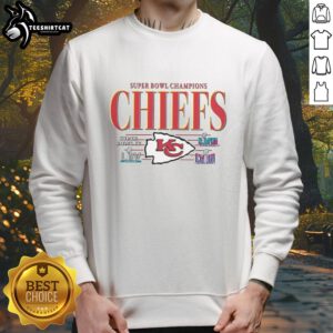 Alt Text: Premium Kansas City Chiefs NFL Super Bowl Champions vintage logo sweatshirt showcasing team pride and championship spirit.