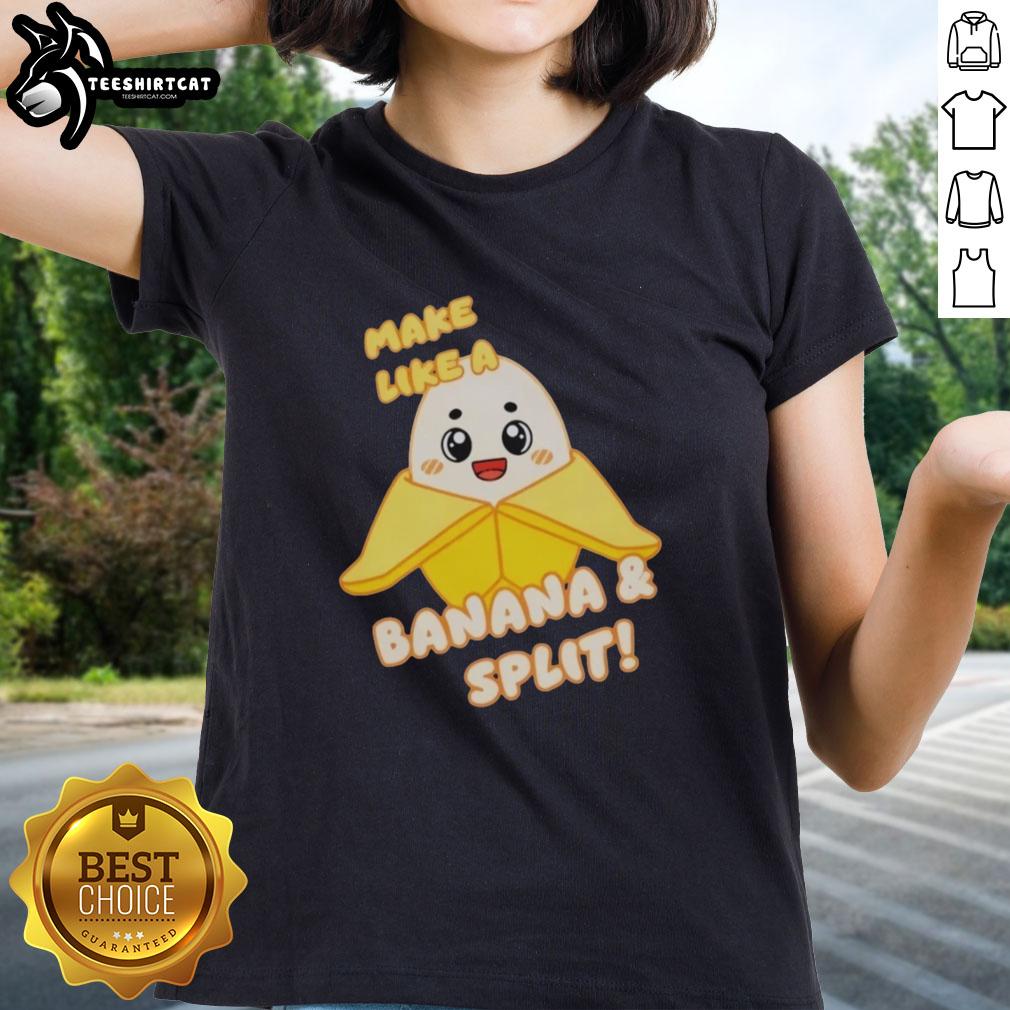 Alt Text: Premium Lankybox Banana Tee for ladies featuring a fun banana split design, perfect for casual wear and fans.