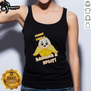 Premium Lankybox Banana Make Like a Banana Split Tank Top featuring fun graphics for a playful summer look.