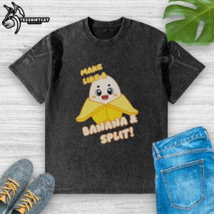 Premium Lankybox Banana Split t-shirt featuring vibrant graphics and a comfy fit, perfect for fans of Lankybox.