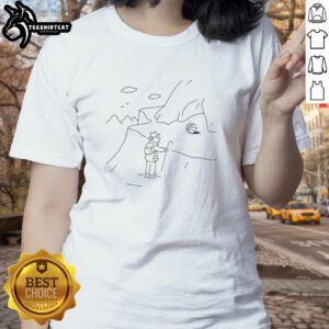 Premium Life Coach Mountain Climber Sketch on Ladies Tee, showcasing motivation and adventure in stylish apparel.