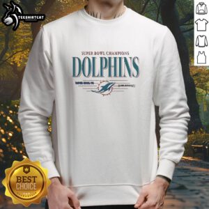 Premium Miami Dolphins Super Bowl Champions VII VIII vintage sweatshirt showcasing retro team design and vibrant colors.