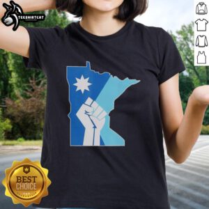 Alt Text: Premium Minnesota Rebel New State Flag Ladies Tee featuring a stylish design for proud Minnesota residents.
