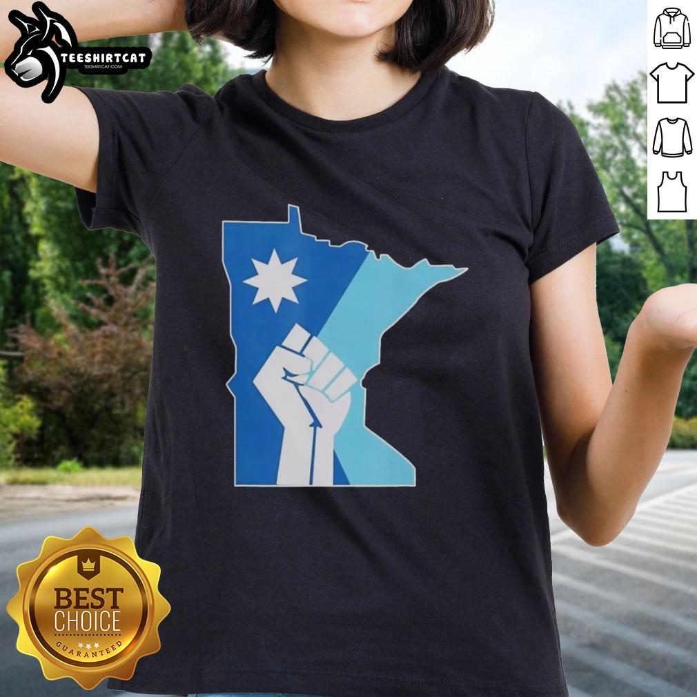 Alt Text: Premium Minnesota Rebel New State Flag Ladies Tee featuring a stylish design for proud Minnesota residents.