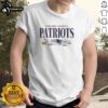 Alt Text: Premium New England Patriots NFL Super Bowl Champions vintage logo T-shirt showcasing team's championships.