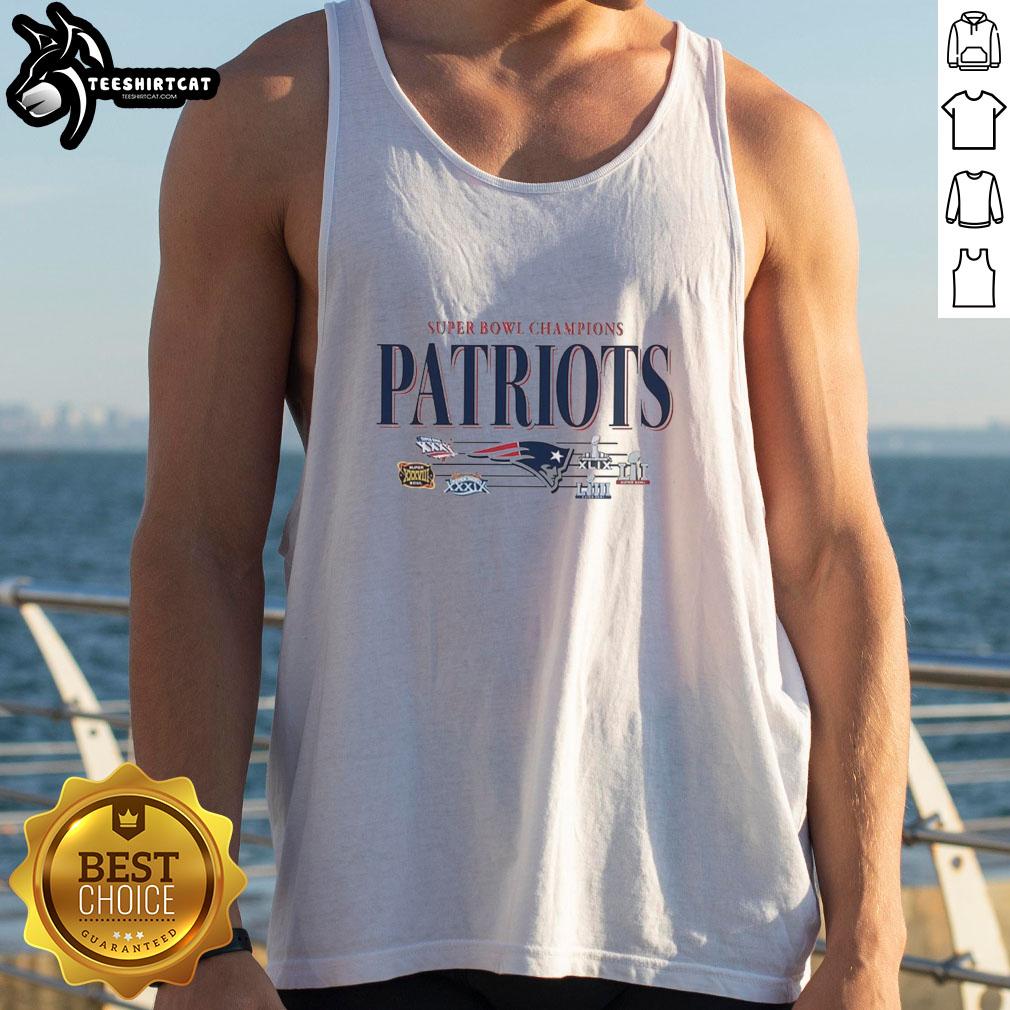 Alt Text: Premium New England Patriots NFL Super Bowl Champions vintage logo tank top for fans and collectors